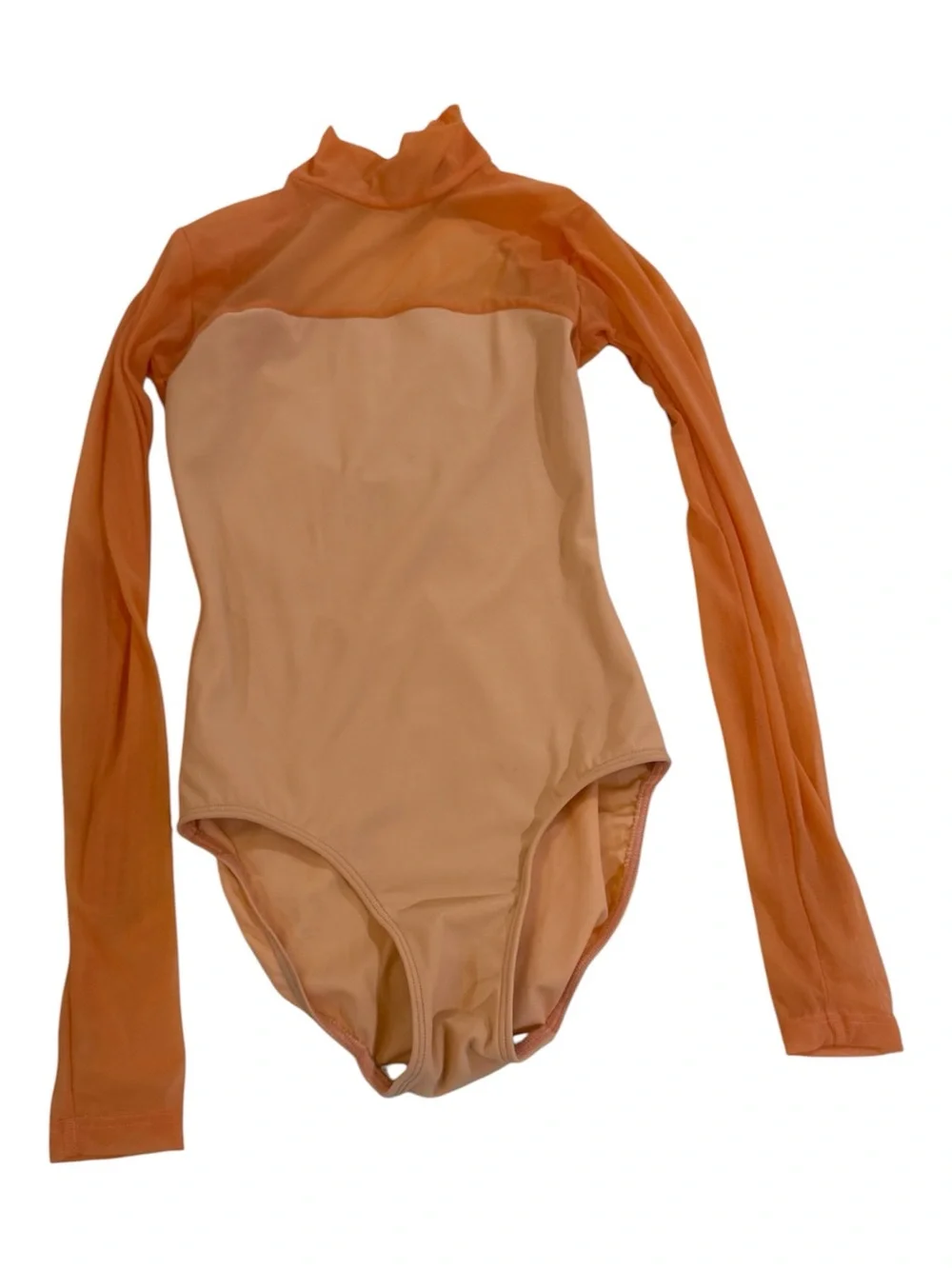 Eleve Dancewear Elizabeth Leotard  - Cantaloupe Mesh/Peaxh Matte Base - XS